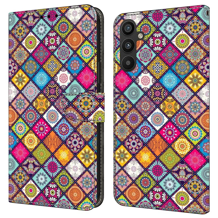 Per Samsung Galaxy A35 Case 5G Case di Protezione Stampata TPU+PU Leather Flip Telefono - Pelle Colorata