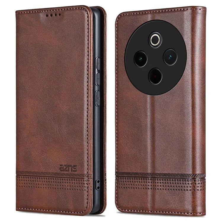 AZNS Для Vivo Y300 Pro 5G Case Texture Texture PU - Кофе