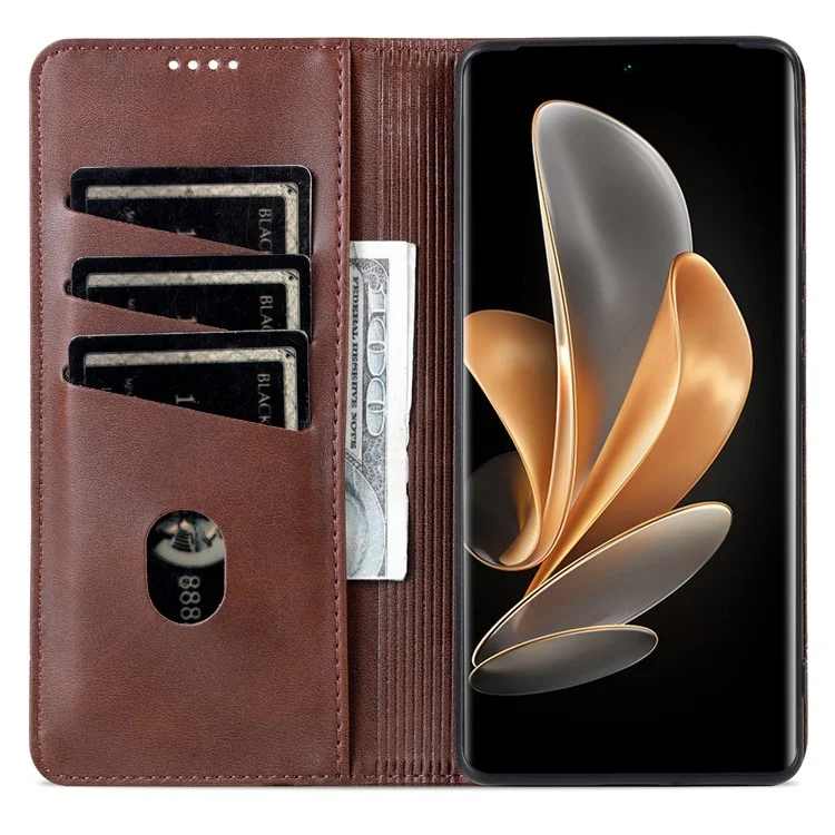 AZNS Для Vivo Y300 Pro 5G Case Texture Texture PU - Кофе