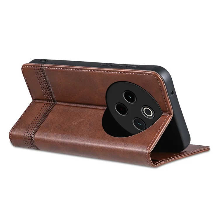 AZNS Для Vivo Y300 Pro 5G Case Texture Texture PU - Кофе