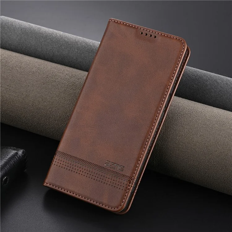 AZNS Для Vivo Y300 Pro 5G Case Texture Texture PU - Кофе