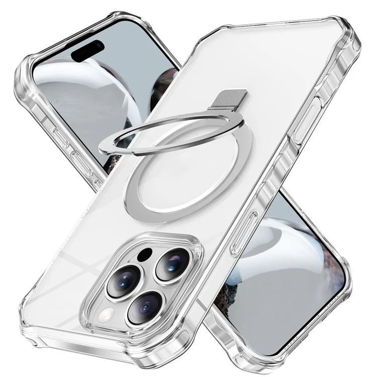 Pour Iphone 16 Pro Case Small Wavy Edge Compatible Avec Magsafe Clear Anti-Drop pc + Tpu Téléphone Tpo