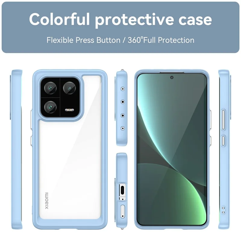 For Xiaomi 13 Pro 5G Case TPU +Acrylic Protective Clear Phone Cover - Blue
