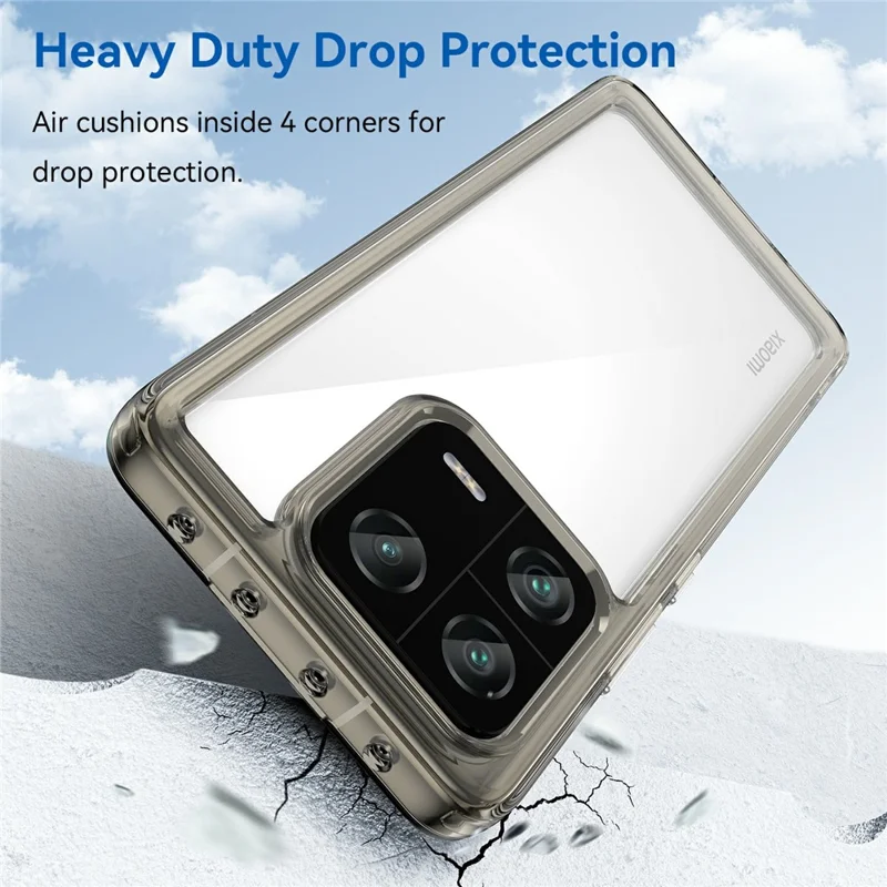 For Xiaomi 13 Pro 5G Case TPU +Acrylic Protective Clear Phone Cover - Transparent Grey