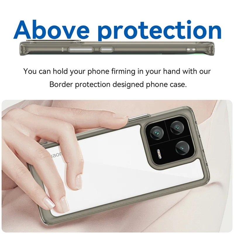 For Xiaomi 13 Pro 5G Case TPU +Acrylic Protective Clear Phone Cover - Transparent Grey