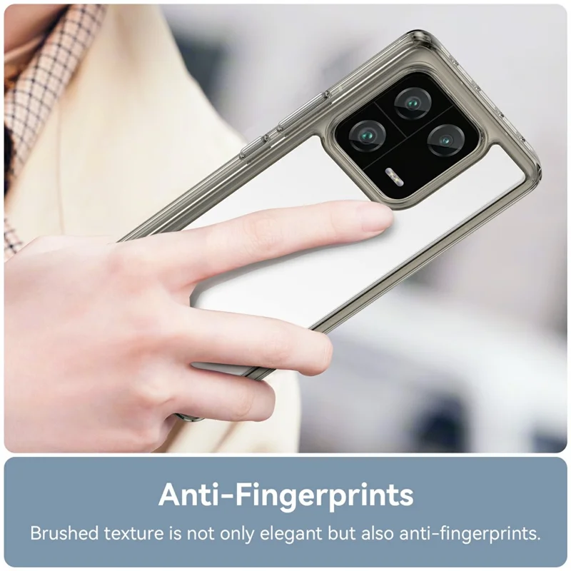 For Xiaomi 13 Pro 5G Case TPU +Acrylic Protective Clear Phone Cover - Transparent Grey