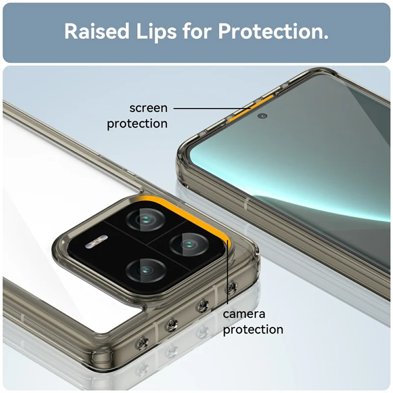 For Xiaomi 13 Pro 5G Case TPU +Acrylic Protective Clear Phone Cover - Transparent Grey