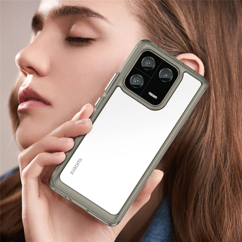 For Xiaomi 13 Pro 5G Case TPU +Acrylic Protective Clear Phone Cover - Transparent Grey