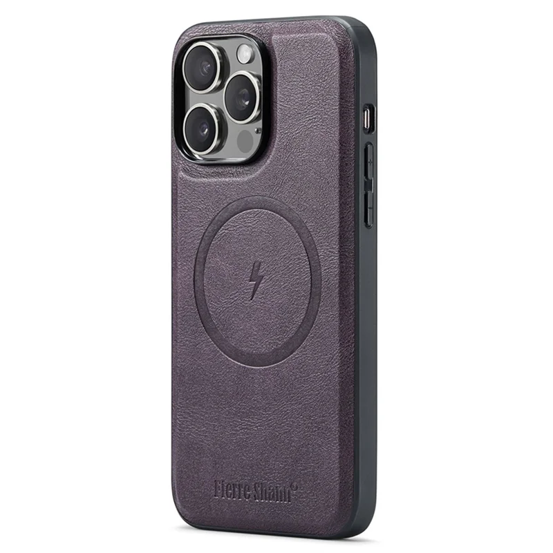 FIERRE SHANN 028 For iPhone 16 Pro Case Magnetic Detachable Card Slots Leather Back Cover - Purple
