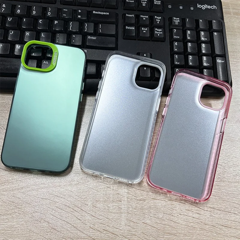 For iPhone 15 Pro Max Case IMD Silver Color Finish TPU+PC Phone Cover - Purple