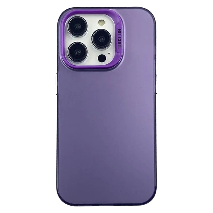 Para Iphone 14 Pro Case IMD Silver Color Finish TPU+PC Telep Cubierta - Púrpura