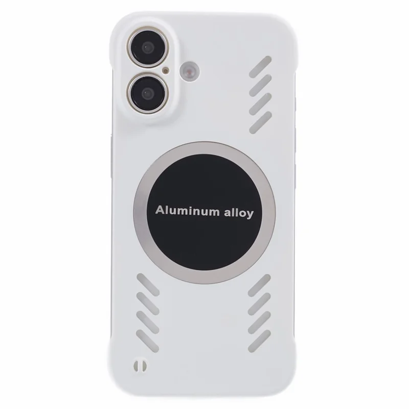 Capa para iPhone 16 Plus Case Hard PC Sem Moldura Dissipação de Calor Capa de Telefone - Branca