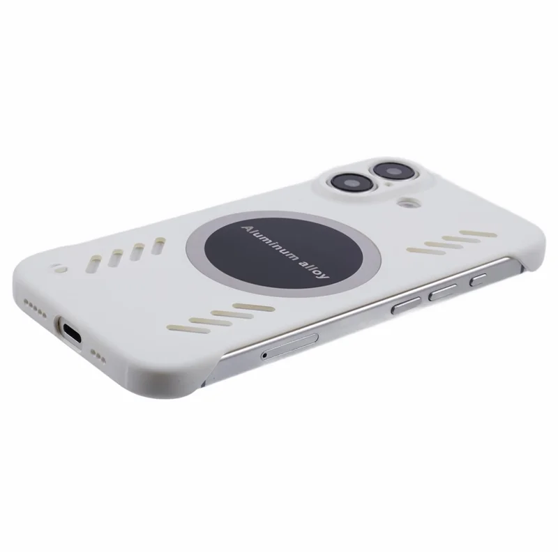 Capa para iPhone 16 Plus Case Hard PC Sem Moldura Dissipação de Calor Capa de Telefone - Branca