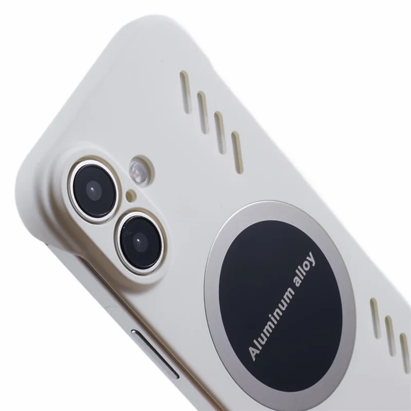 Capa para iPhone 16 Plus Case Hard PC Sem Moldura Dissipação de Calor Capa de Telefone - Branca