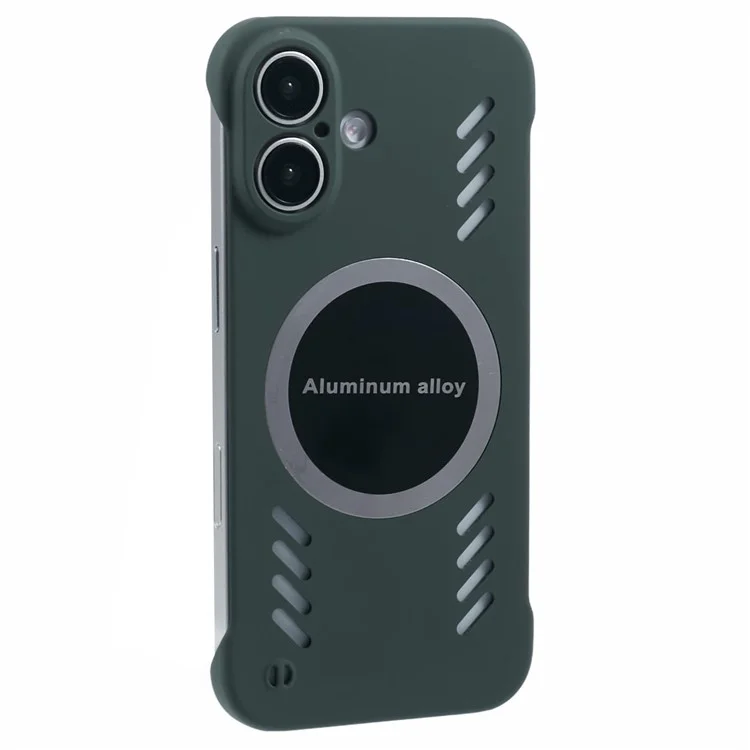 For iPhone 16 Plus Case Hard PC Frameless Heat Dissipation Phone Cover - Green