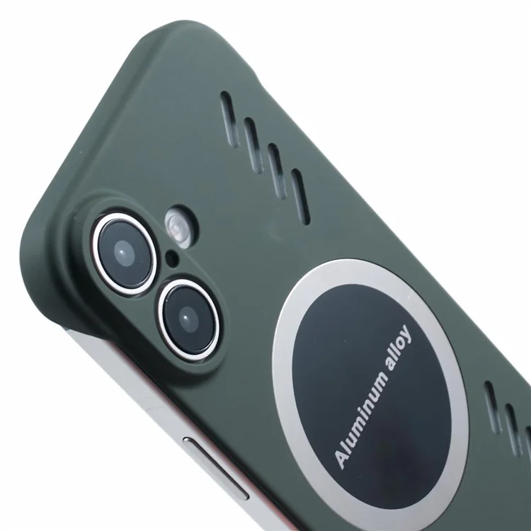 For iPhone 16 Plus Case Hard PC Frameless Heat Dissipation Phone Cover - Green