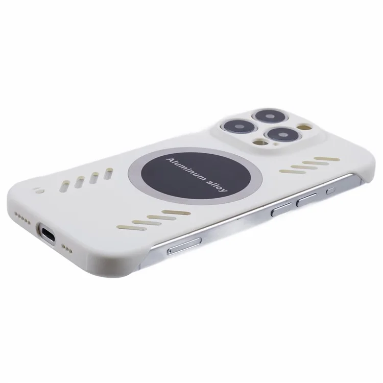 Für iPhone 16 Pro Max Case Hard PC Frameless Heat Dissipation Phone Cover - Weiß