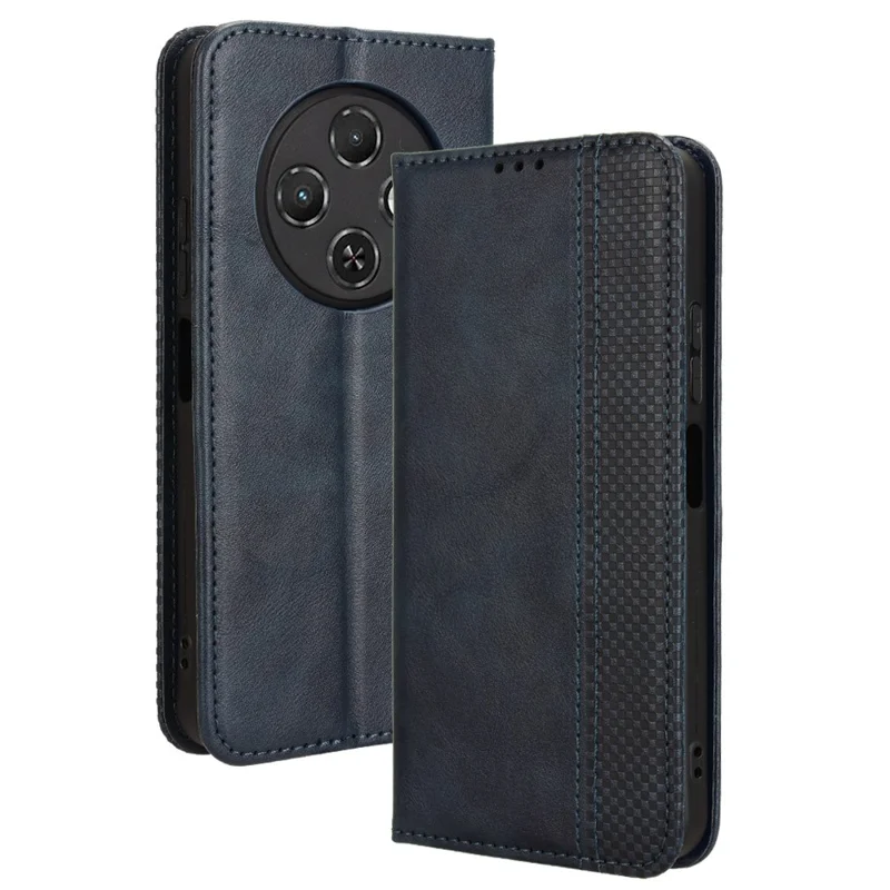 Para TECNO Spark 30C 4G kL5n Funda de Cuero Cartera Soporte Textura Retro Funda de Teléfono - Azul