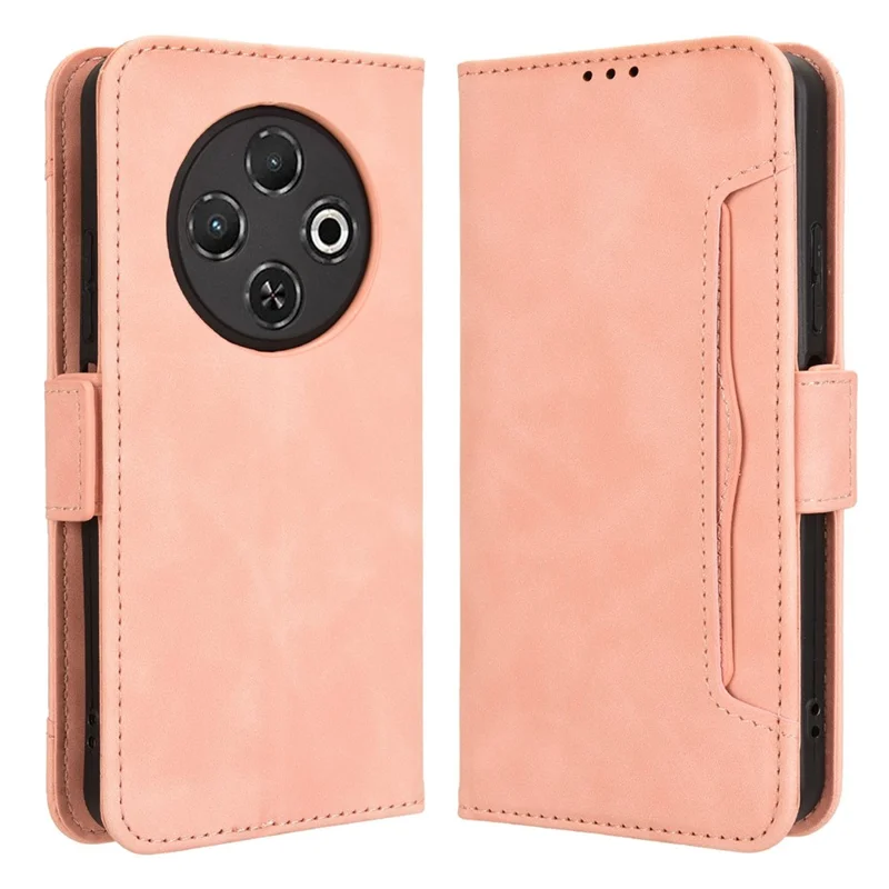 Para TECNO Spark 30C 4G kL5n Funda de cuero Funda de teléfono con múltiples ranuras para tarjetas - Rosa