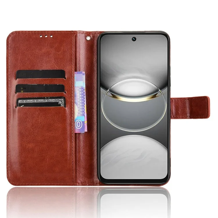 Für Tecno Spark 30c Kl5n Hülle Crazy Horse Textur PU Leder Telefon Brieftaschenabdeckung - Braun