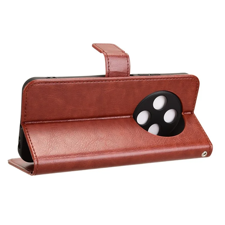 Für Tecno Spark 30c Kl5n Hülle Crazy Horse Textur PU Leder Telefon Brieftaschenabdeckung - Braun