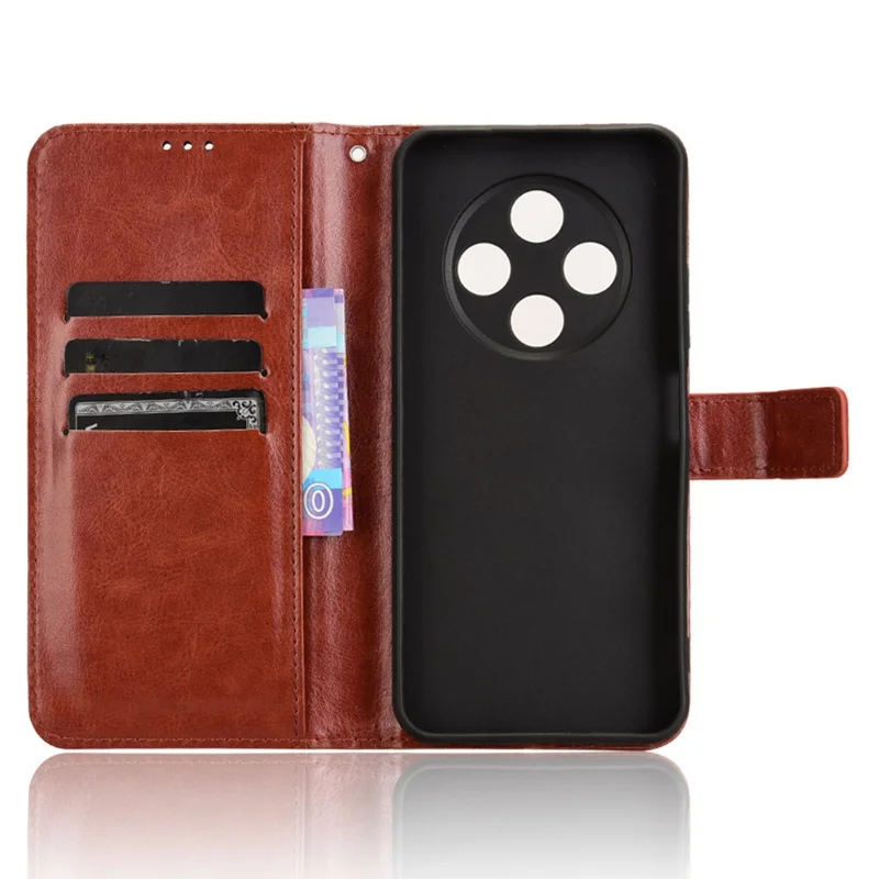 Für Tecno Spark 30c Kl5n Hülle Crazy Horse Textur PU Leder Telefon Brieftaschenabdeckung - Braun