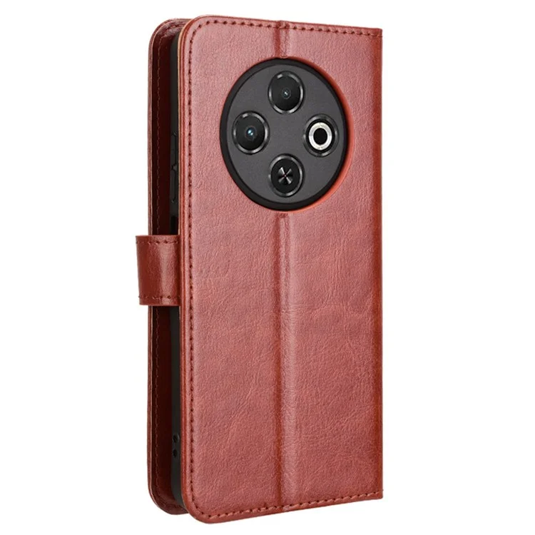 Für Tecno Spark 30c Kl5n Hülle Crazy Horse Textur PU Leder Telefon Brieftaschenabdeckung - Braun