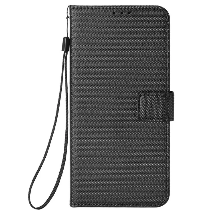 Pour Motorola Thinkphone 25 5G / Edge 50 Neo 5G / Moto S50 5G Étui PU Cuir Texture Diamant Portefeuille Housse Téléphone - Noir