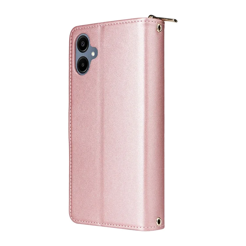 R20 Para Samsung Galaxy A06 Case Capacal de Bolsillo PU Cubierta de Cuero Con 9 Ranuras Para Tarjetas - Oro Rosa