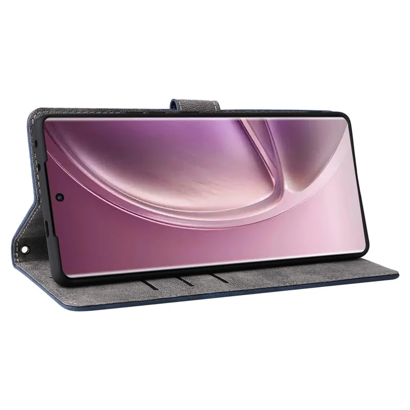 Für Infinix Zero 40 5G X6861 Wallet Case RFID-blockendes PU-Leder-Cover mit Ständerblick - Blau