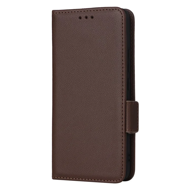 Para Iphone 16 Pro Max Case Litchi Texture PU Leather Willet Flip Phone Cover - Marrón