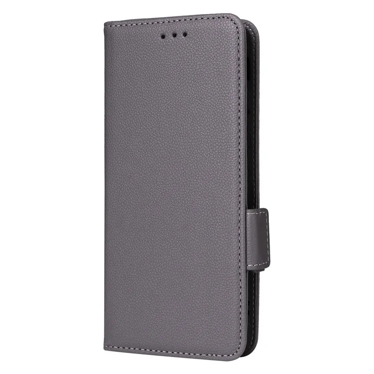 Para Motorola Moto G55 5G Case Litchi Texture PU Cuero de Cuero Flip Phone Cover - Gris