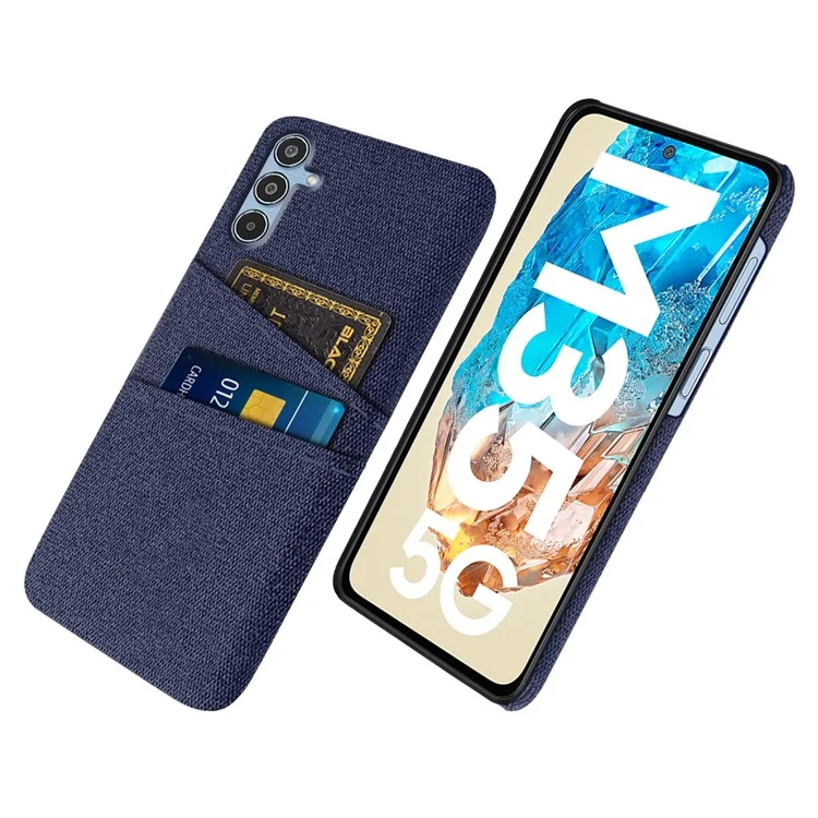 Для Samsung Galaxy M35 5G Case Clate + Hard PC Phone Cope с Двойными Слотами - Синий