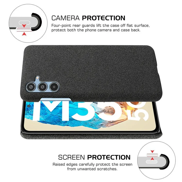 Для Samsung Galaxy M35 5G Case Tratle Texture Vontrachatch Protection PC Phone Cope - Черный