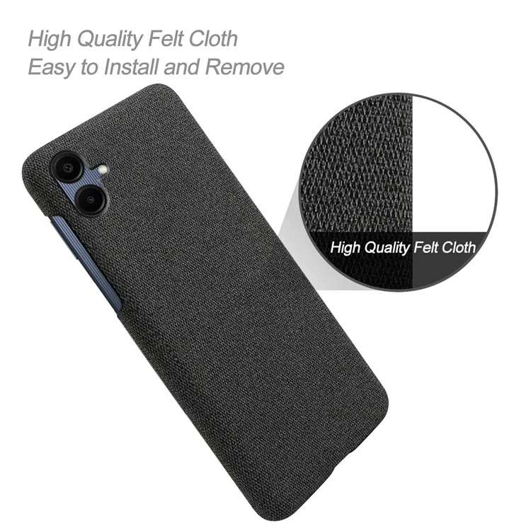 Para Samsung Galaxy A06 Case Texture Anti-Scratch Protective PC Cover Portada - Negro