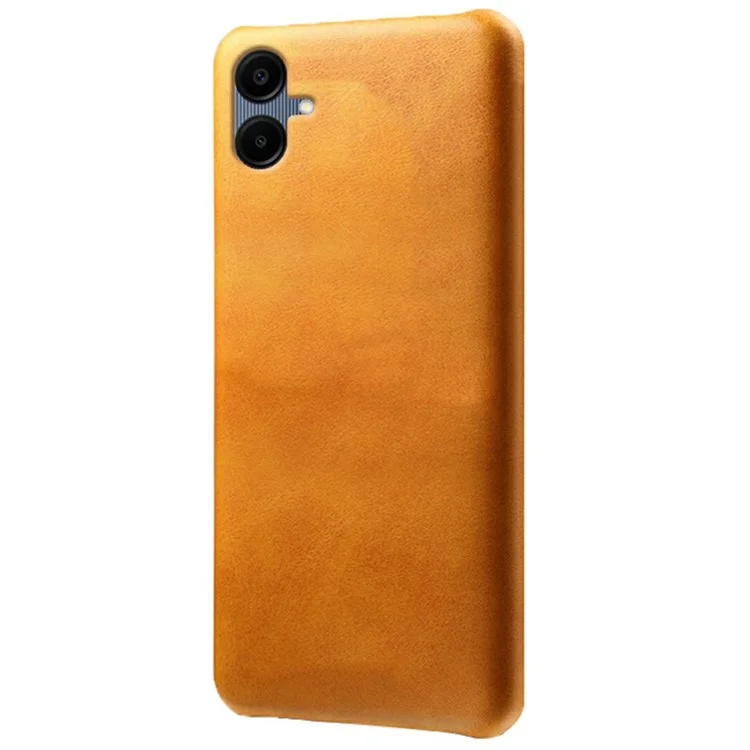 Für Samsung Galaxy A06 Case Calf Textur PU Leder Hartes PC -schutzhelfer - Orange