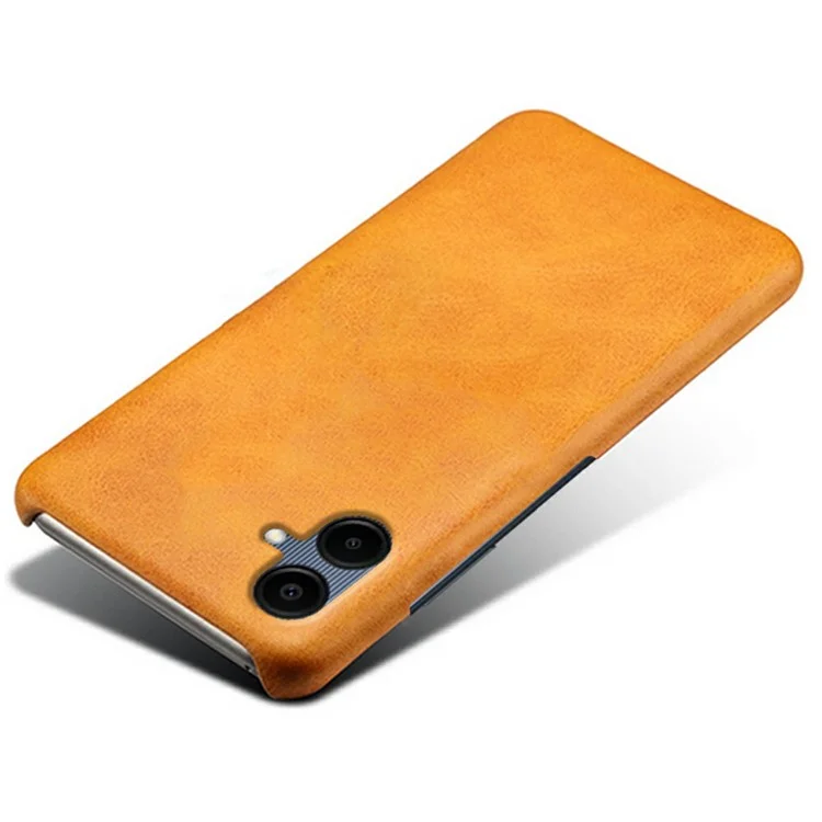 Für Samsung Galaxy A06 Case Calf Textur PU Leder Hartes PC -schutzhelfer - Orange