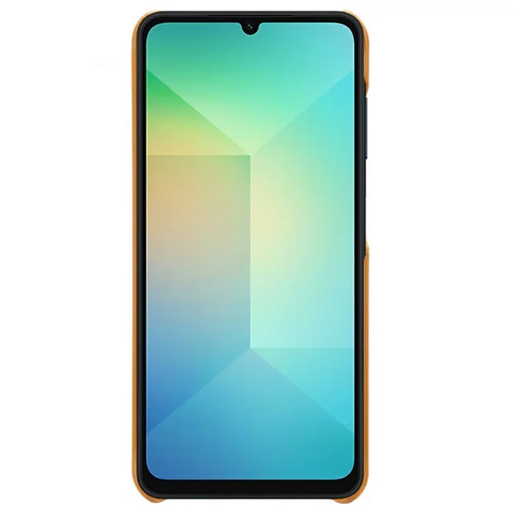 Für Samsung Galaxy A06 Case Calf Textur PU Leder Hartes PC -schutzhelfer - Orange