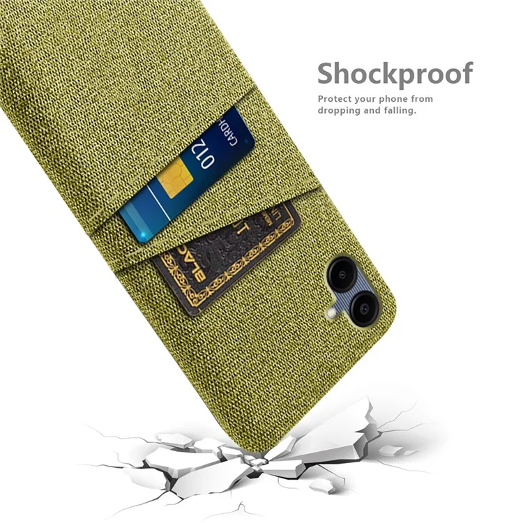 Для Samsung Galaxy A06 Case Clate + Hard PC Phone Cope с Двойными Слотами - Желтый