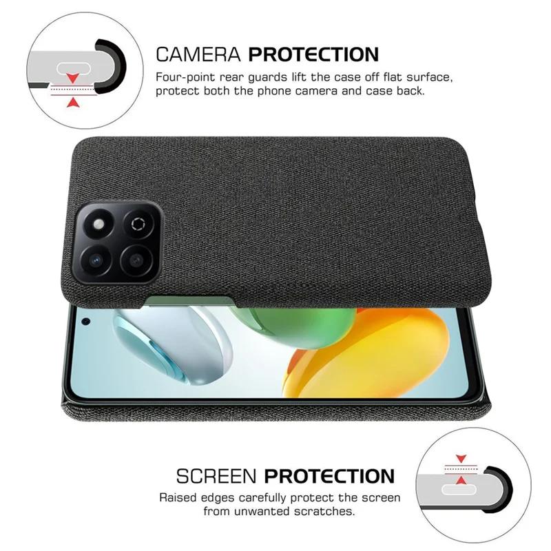 Para Honor Play 60 Plus 5G Case Textura Anti-Scratch Protective PC Cover - Negro