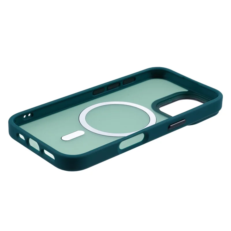 For iPhone 16 Case Compatible with MagSafe Skin-Touch PC+TPU Phone Cover - Midnight Green