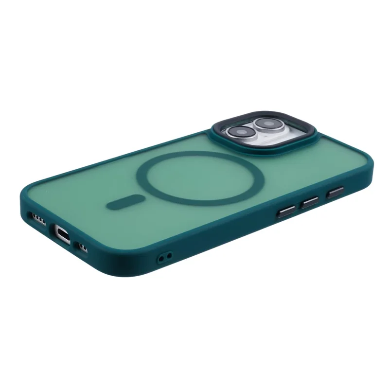 For iPhone 16 Case Compatible with MagSafe Skin-Touch PC+TPU Phone Cover - Midnight Green
