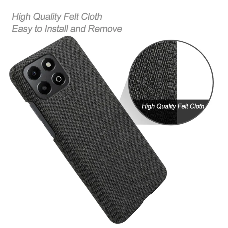 Para Honor X6b 4G Case Textura de la Textura Antiscrach Protectiva PC Cubierta de Teléfono - Negro