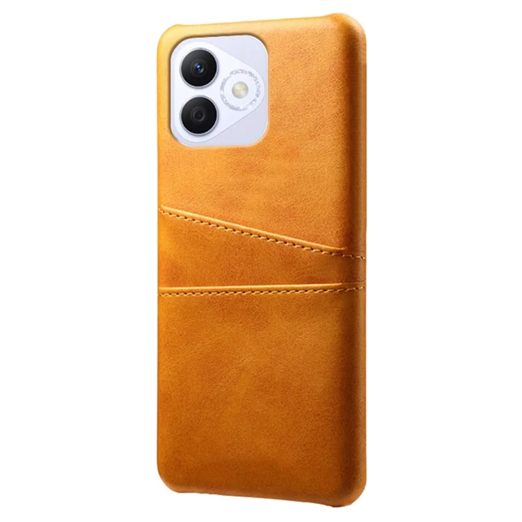 Para Honra X60i 5g Case de Cartão Duplo Slots PU Couro + Capa de Telefone Rígido Para PC - Laranja