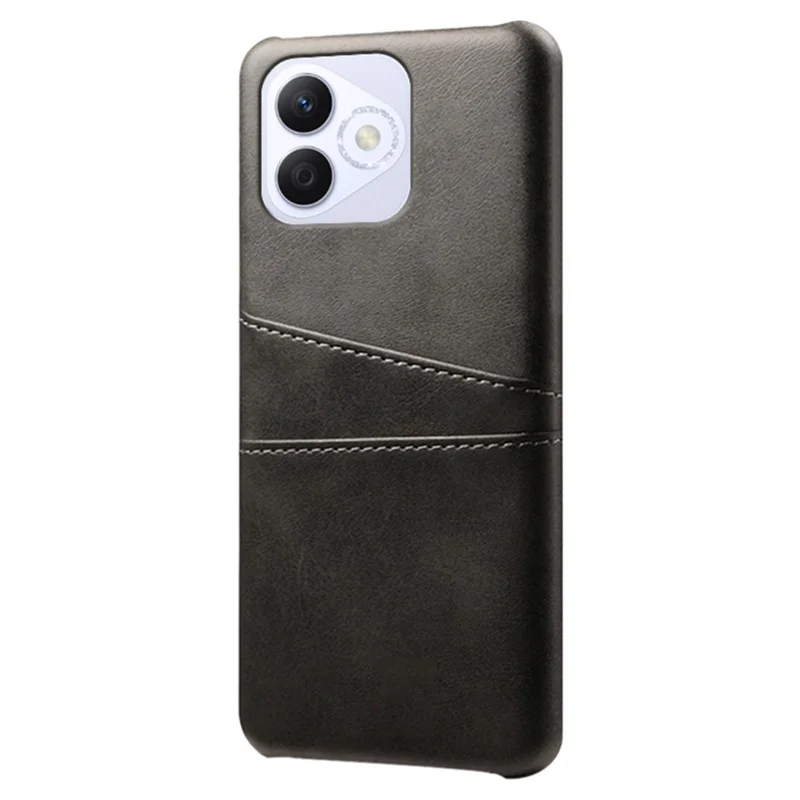 For Honor X60i 5G Case Dual Card Slots PU Leather + Hard PC Phone Cover - Black