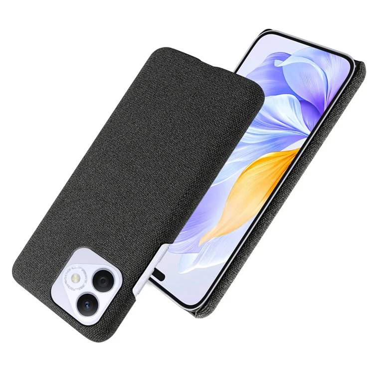 Para Honra X60i 5g Textura de Pano de Caixa - Preto