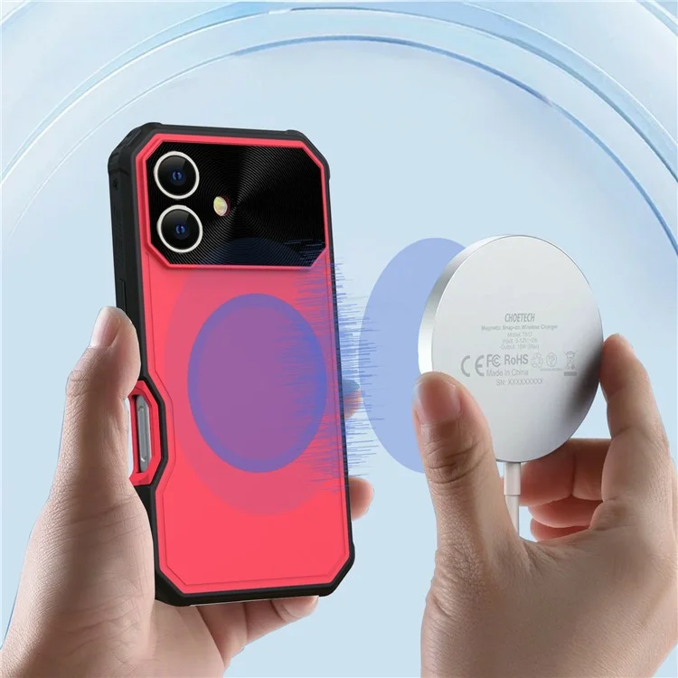 GW24 Для Iphone 16 Plus Case, Совместимый с Magsafe Drop-защищенным TPU+PC Protector - Красный