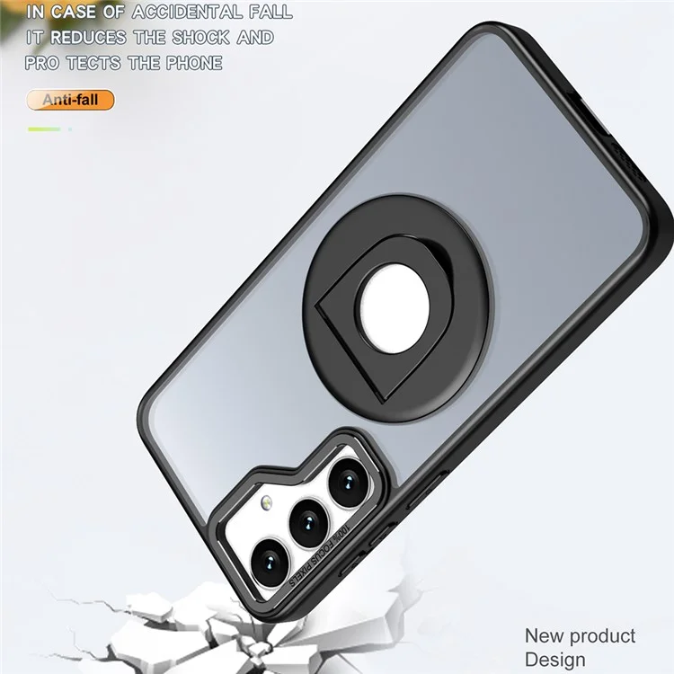 Для Samsung Galaxy S24 Case Rowting Kickstand Acryl+tpu Cople Coptable с Magsafe - Черный
