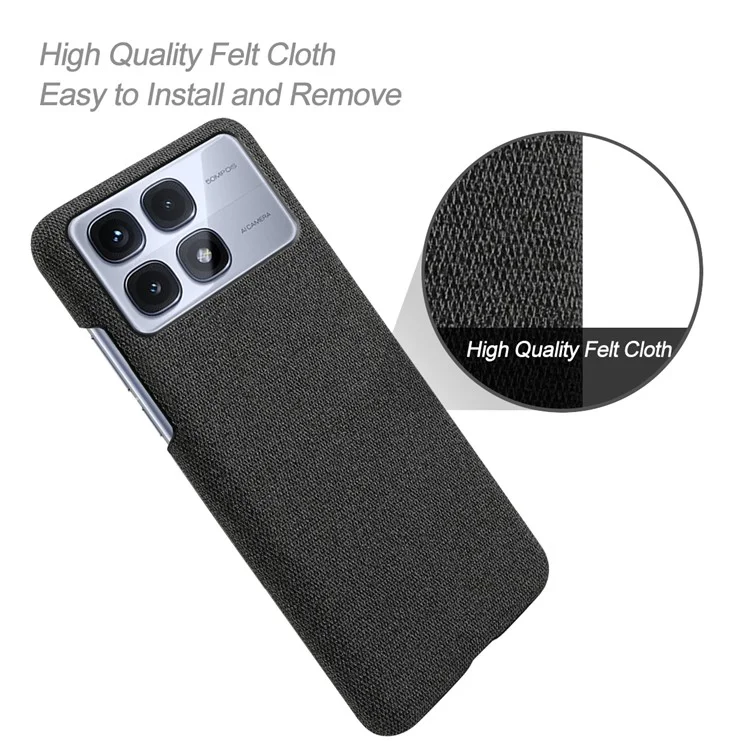 For Xiaomi Redmi K70 Ultra Case Cloth Texture Anti-Scratch Protective PC Phone Cover - Black