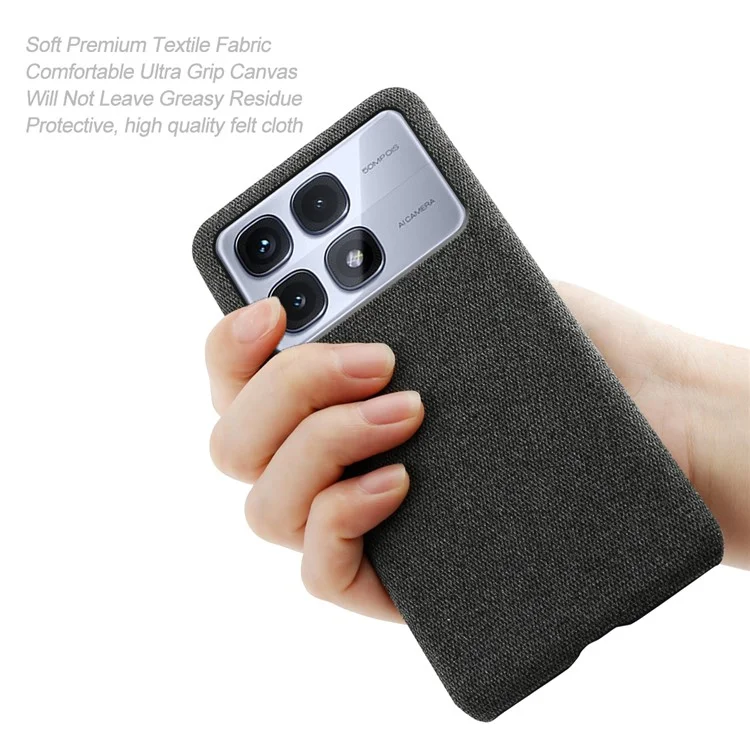For Xiaomi Redmi K70 Ultra Case Cloth Texture Anti-Scratch Protective PC Phone Cover - Black